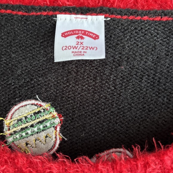 Women's 2X Feliz Navidad Ugly Christmas Sweater 3D Chili Pepper Santa Sombrero - Picture 4 of 7